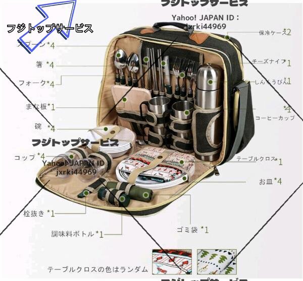品質保証☆便利☆多人食器セット　37セット キャンプ　ピクニック　一式食器バッグ　携帯用多機能　保温バッグ_画像3