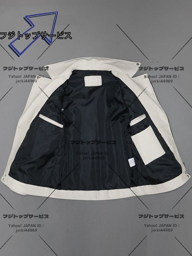 牛革本革ジャケット メンズ 大きいサイズ カジュアルコート ホワイトジャケットM-2XL_画像3