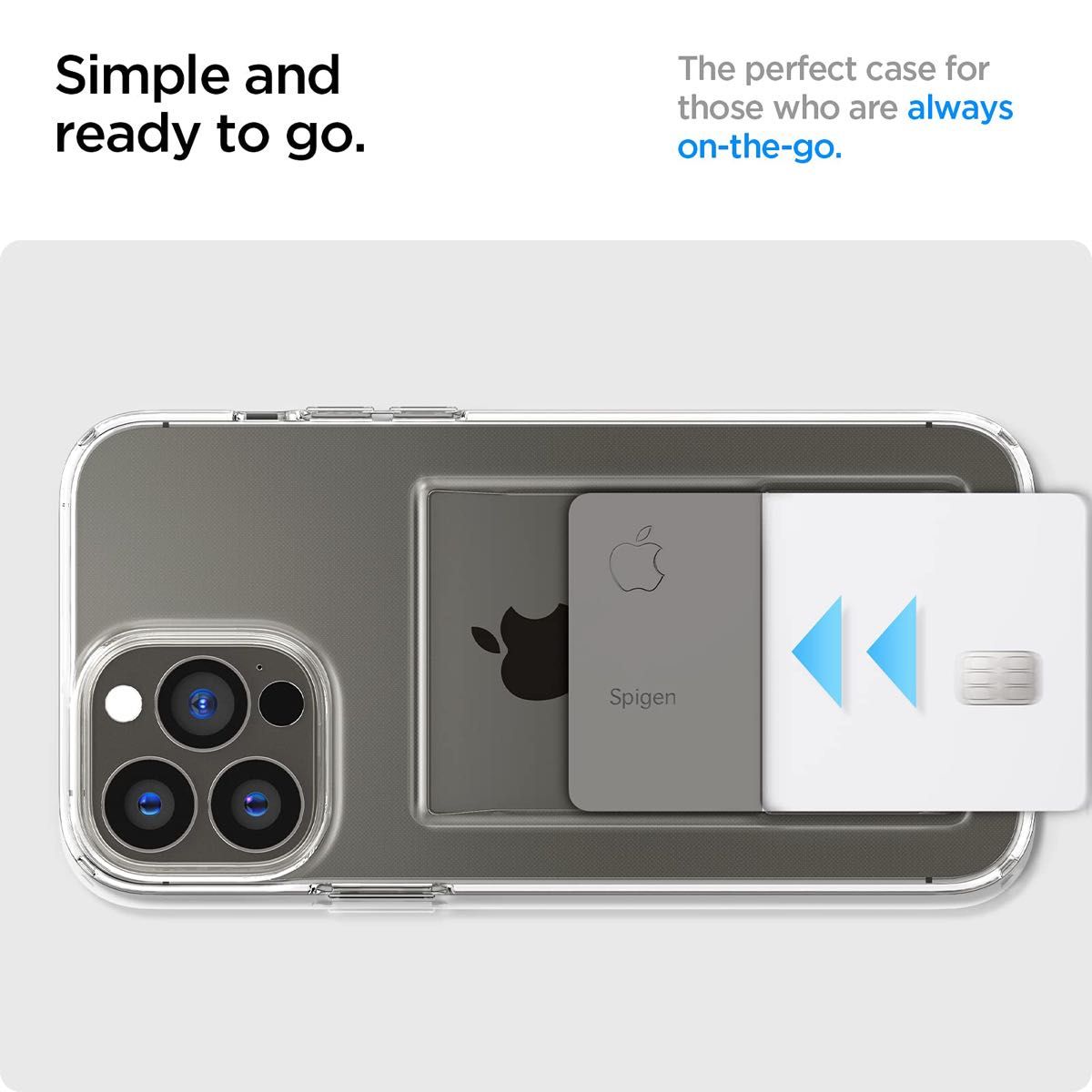 Spigen iPhone 13 Pro Max 用 ケース カード 1枚 カード収納 クリアケース
