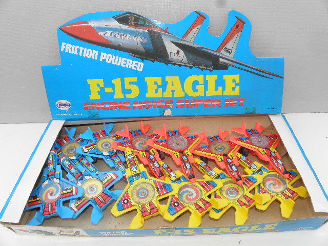 96 駄玩具 F-15 EAGLE 飛行機 12個入 / 昭和レトロ ブリキ 駄菓子屋 _画像1