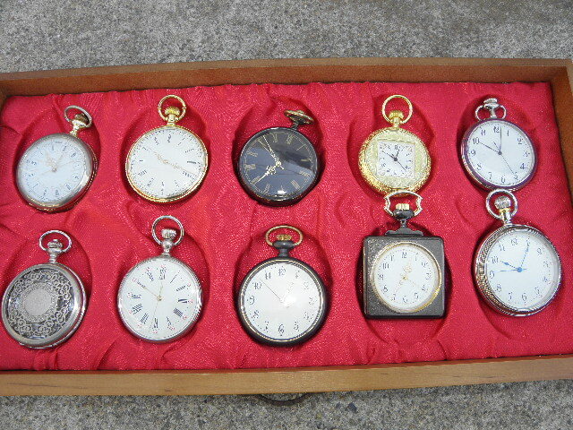 ⑥ pocket watch collection 60 piece together special case attaching / quarts QZ antique 