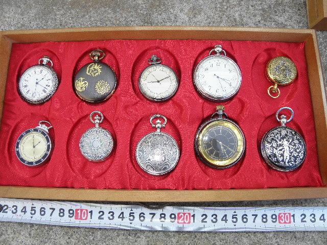 ⑥ pocket watch collection 60 piece together special case attaching / quarts QZ antique 