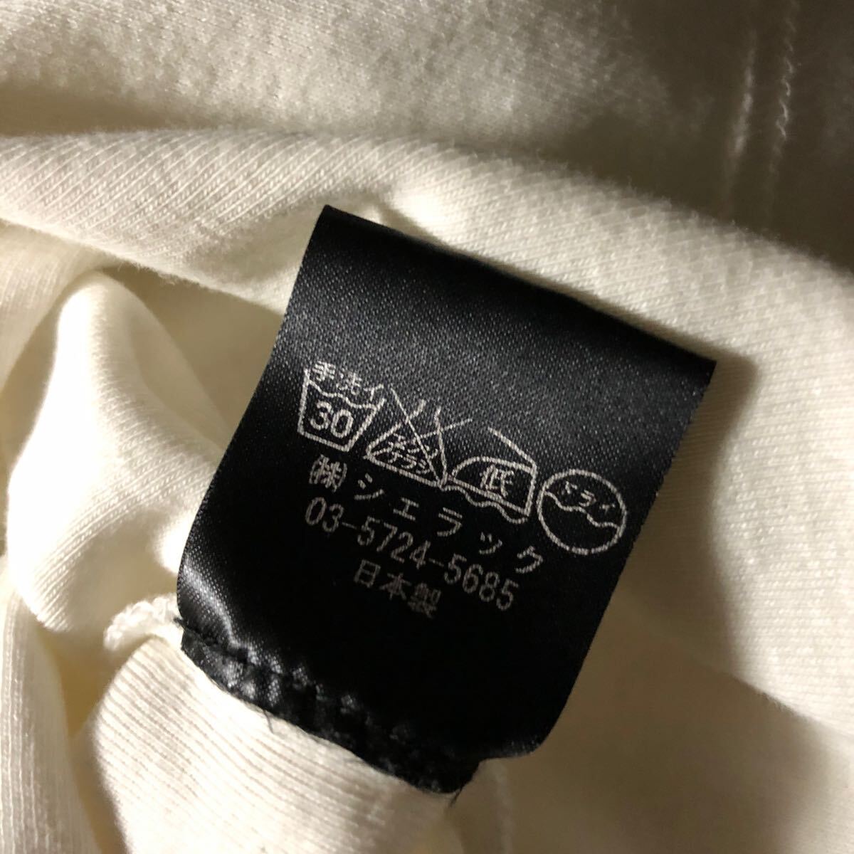 日本製シェラックshellac刺繍 七分袖ヘビーウエイトTシャツ48の画像7