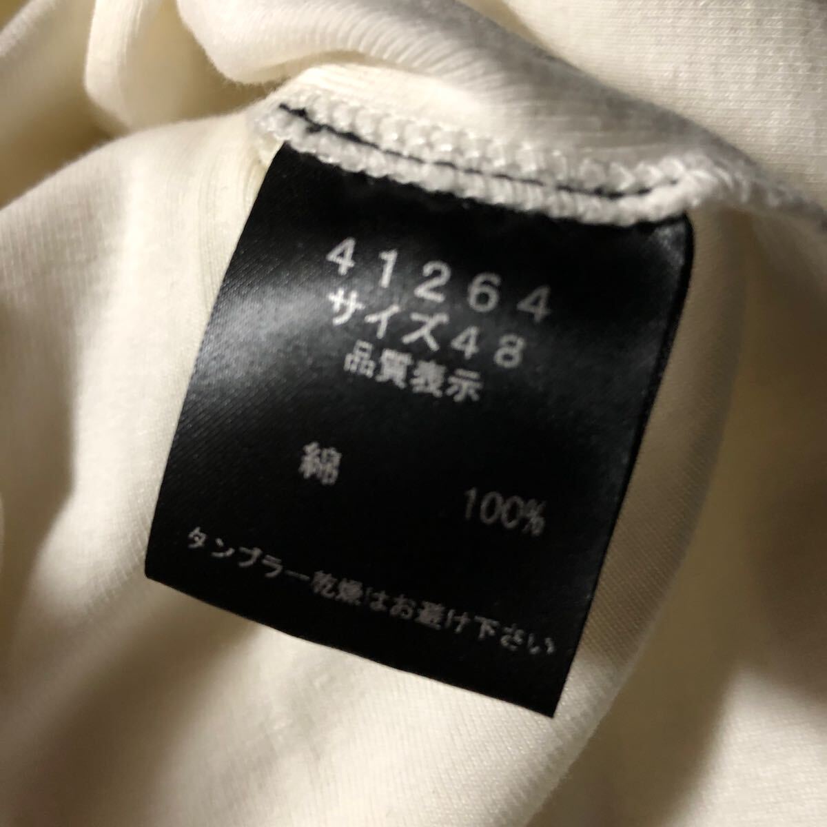 日本製シェラックshellac刺繍 七分袖ヘビーウエイトTシャツ48の画像8