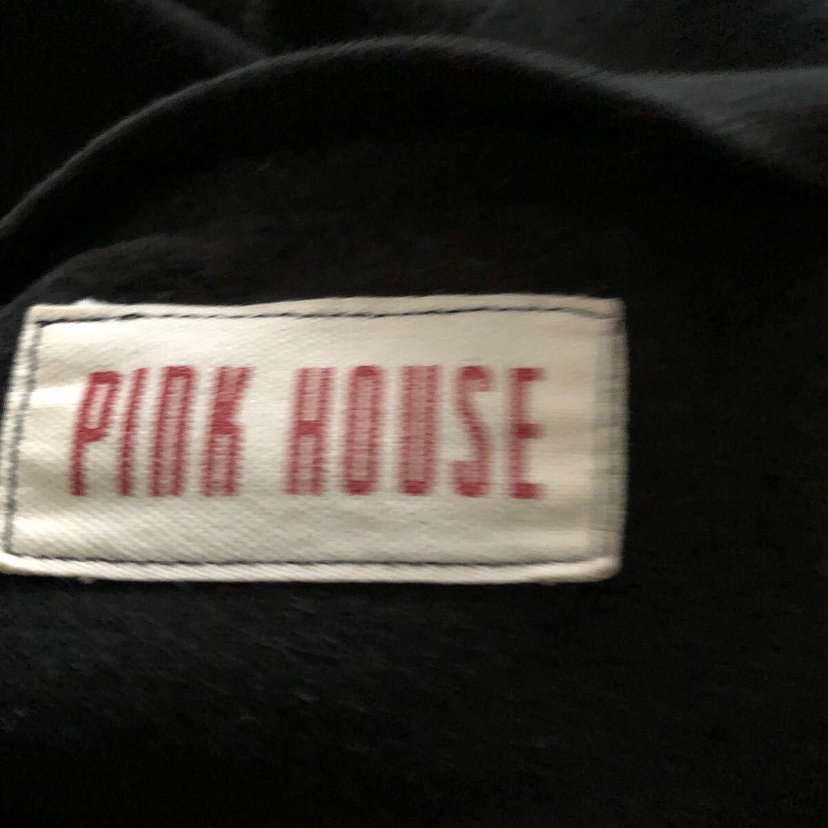 日本製ピンクハウス カールヘルム インゲボルグ パッチTシャツM黒 ブラック 袖裾シングルステッチ90sの画像4
