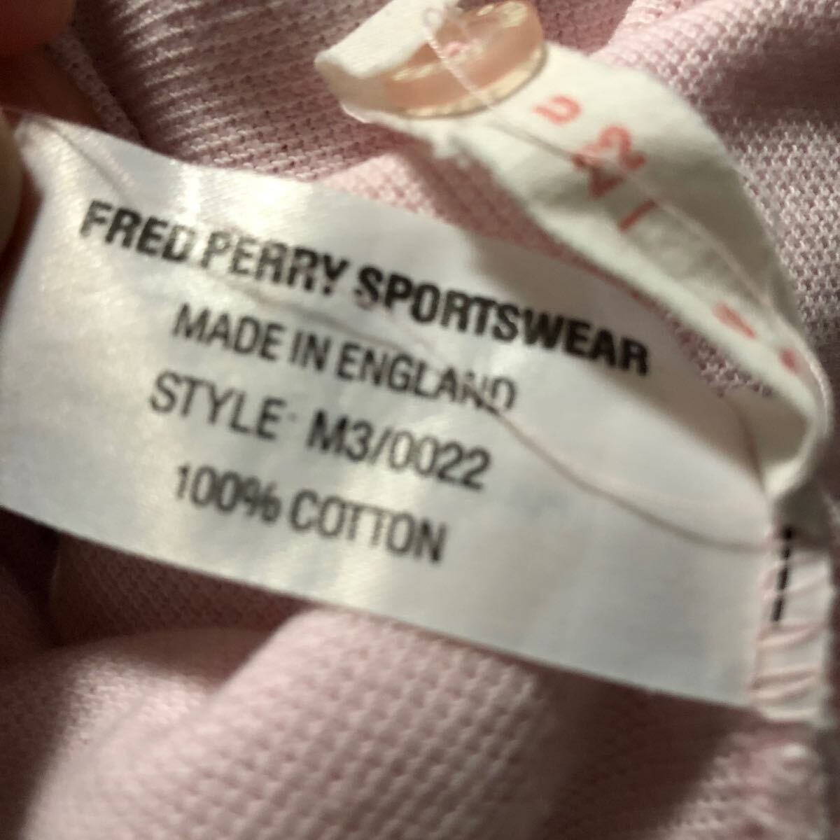 ビンテージ90sイングランド製FRED PERRYフレッドペリー　ポロシャツ40 102㎝モッズ系ピンク_画像6