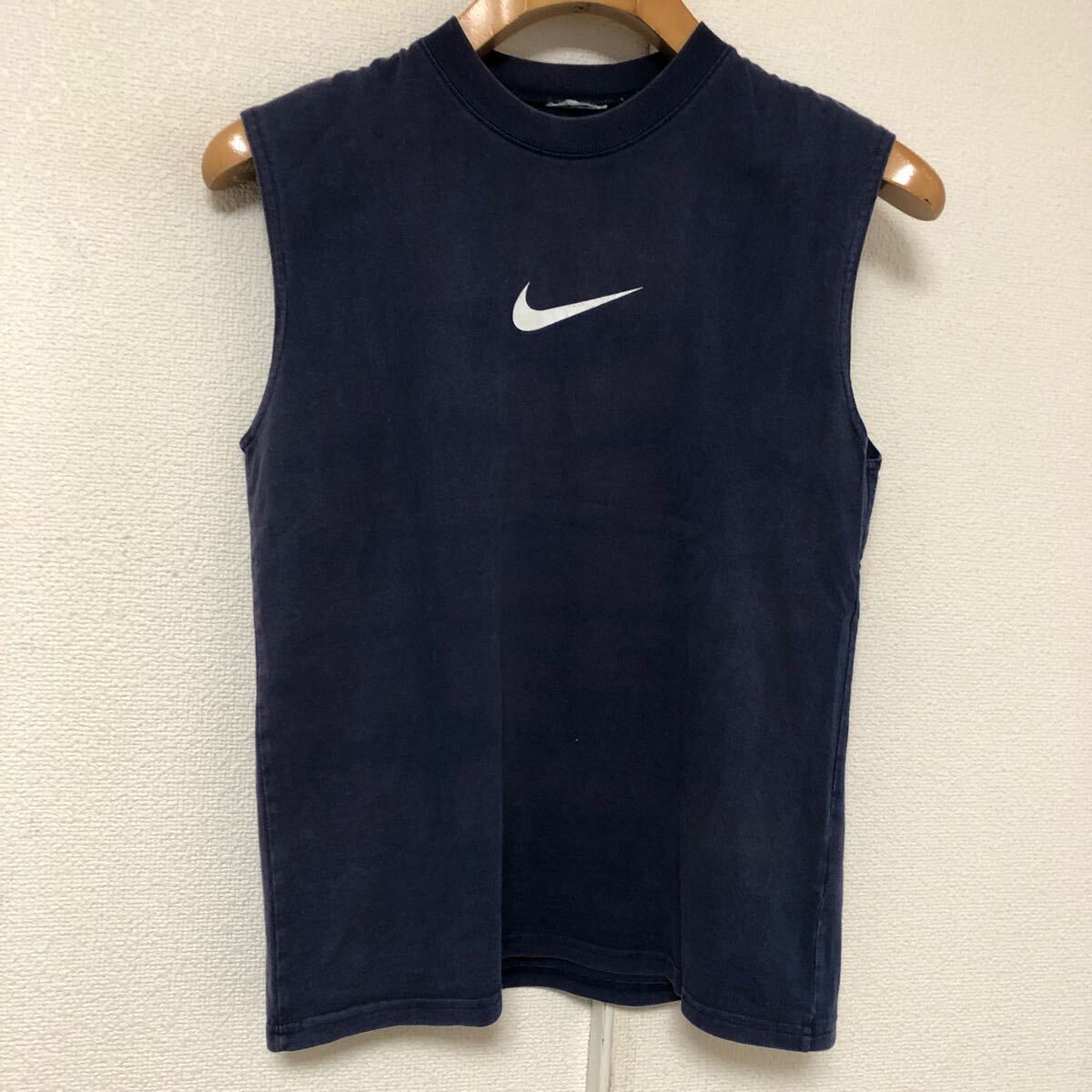 Y2K 00sナイキNIKE ロゴノースリーブ シャツ　kids M_画像3