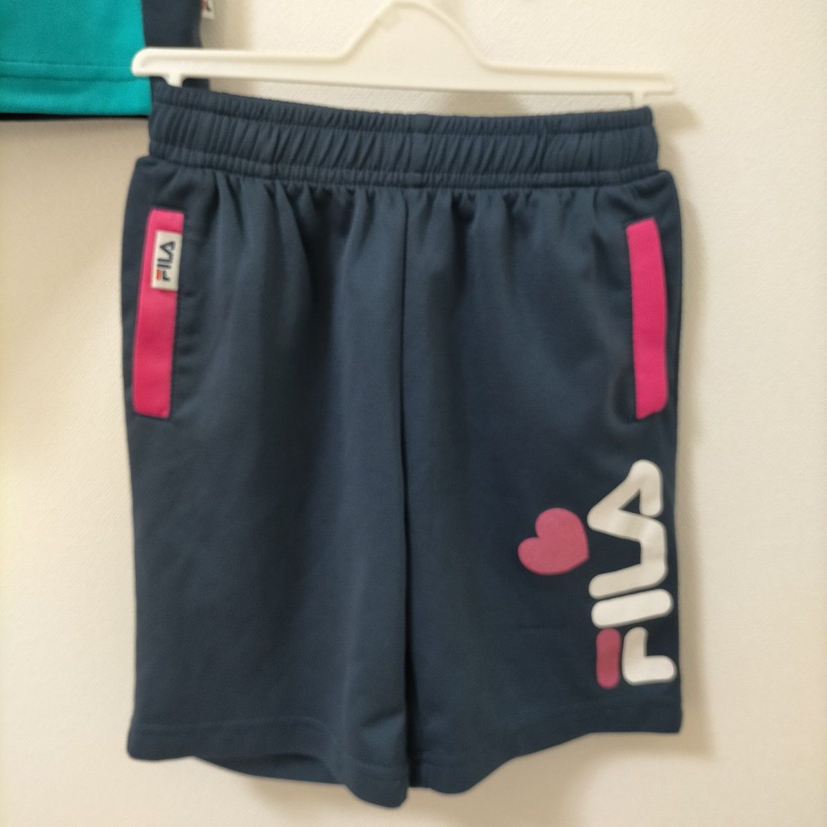 110 FILA ジャージ 上下セット 半袖 短パン セットアップ ハーフパンツ  ジュニア ネイビー Tシャツ スポーツ 上下