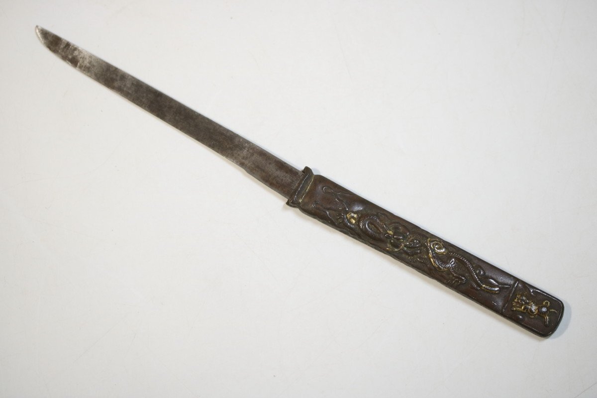T924 Zaimei small pattern / close .. work / era armor / small pattern tube / small pattern sack / sword fittings / antique / old tool / Japanese sword /51734