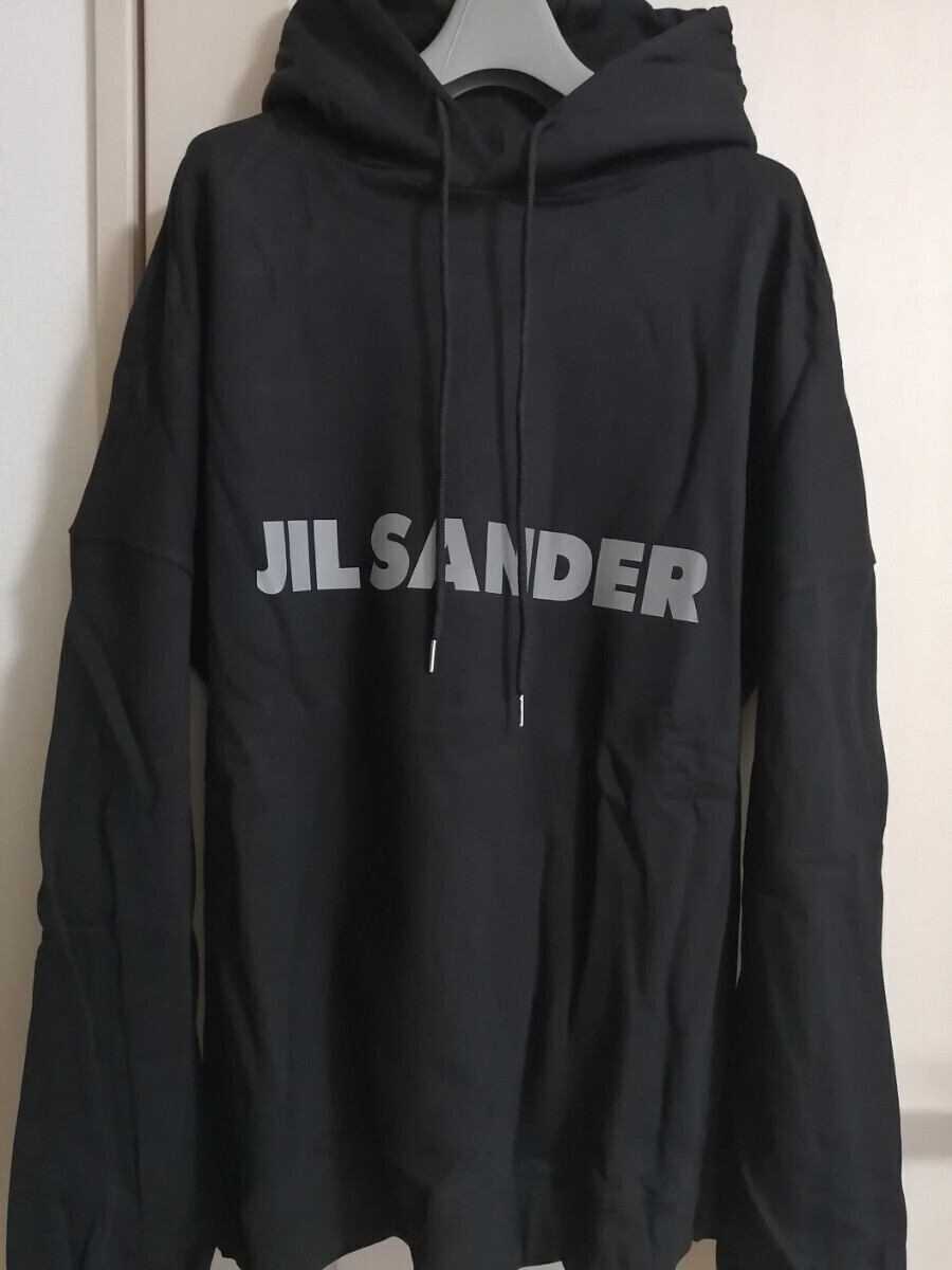 ☆★新品未使用★☆ JIL SANDER＋　ジルサンダープラス　フロントロゴリフレクター　パーカー　サイズM　ブラック　黒 　_画像1