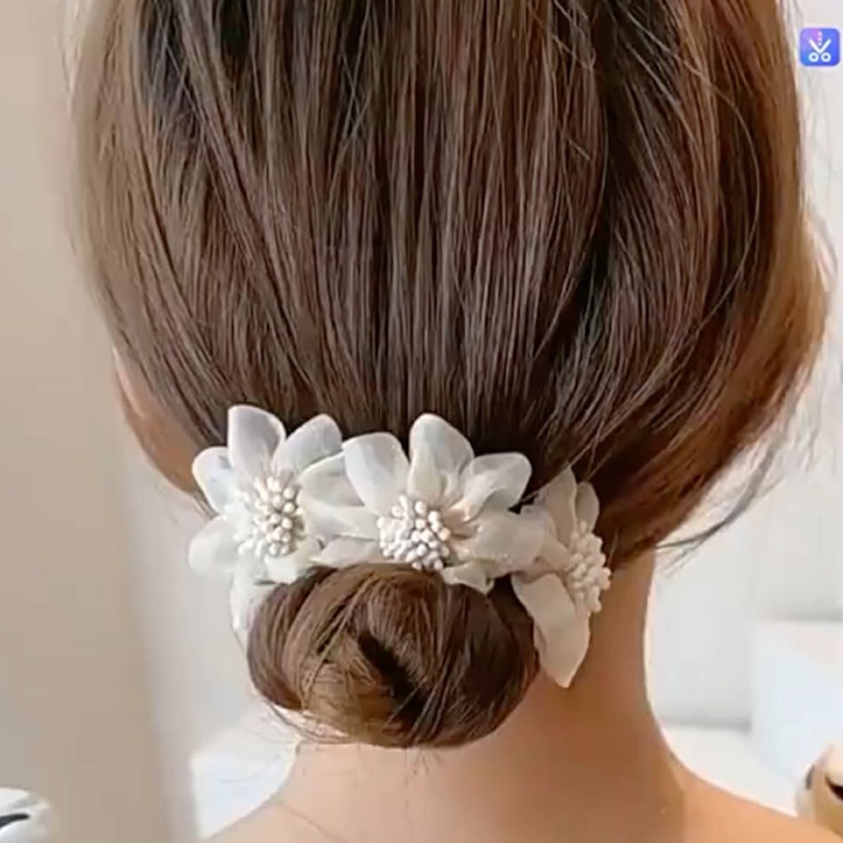 【2点セット】ヘアアレンジ デフトバン パール フラワー お団子 シニヨン かんざし ヘアアクセサリー 浴衣髪飾りヘアアクセサリー