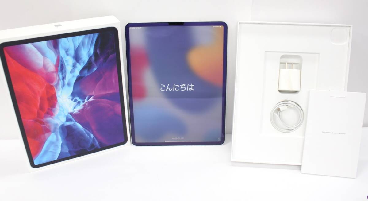 Y6227#◆中古美品◆Apple iPad Pro(第4世代)12.9インチ Wi-Fi+Cellularモデル シルバー 128GB MY3D2J/A ※au(△)判定 _画像1