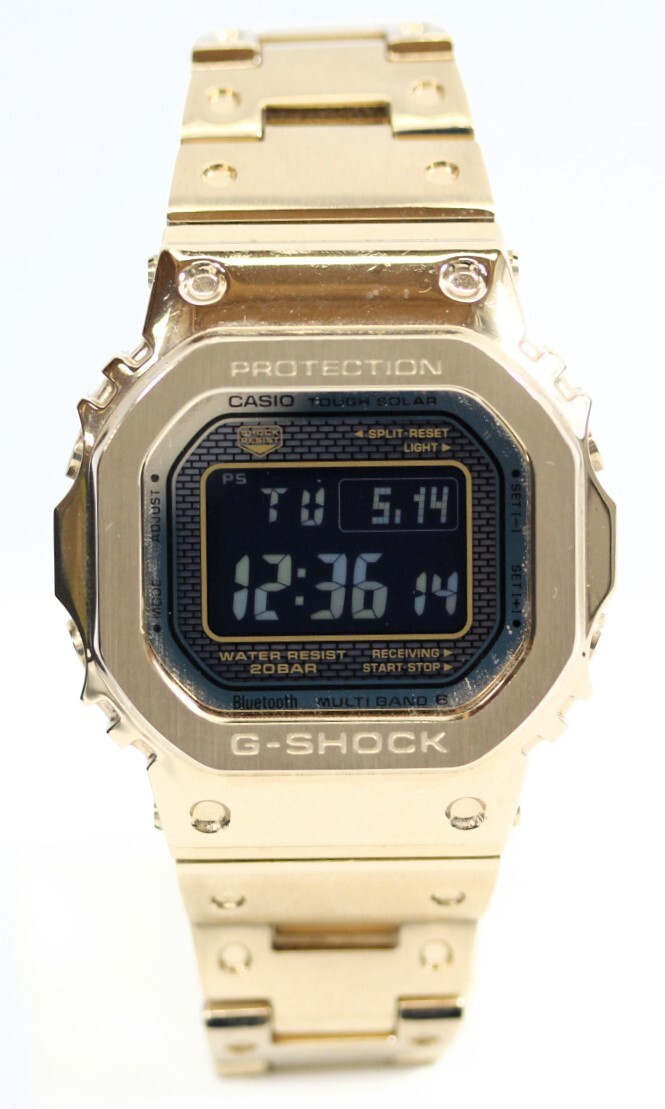 Y6218#◆中古品◆CASIO カシオ G-SHOCK 5000 SERIES タフソーラー電波時計 フルメタル GMW-B5000GD-9JF モバイルリンク機能付_画像2