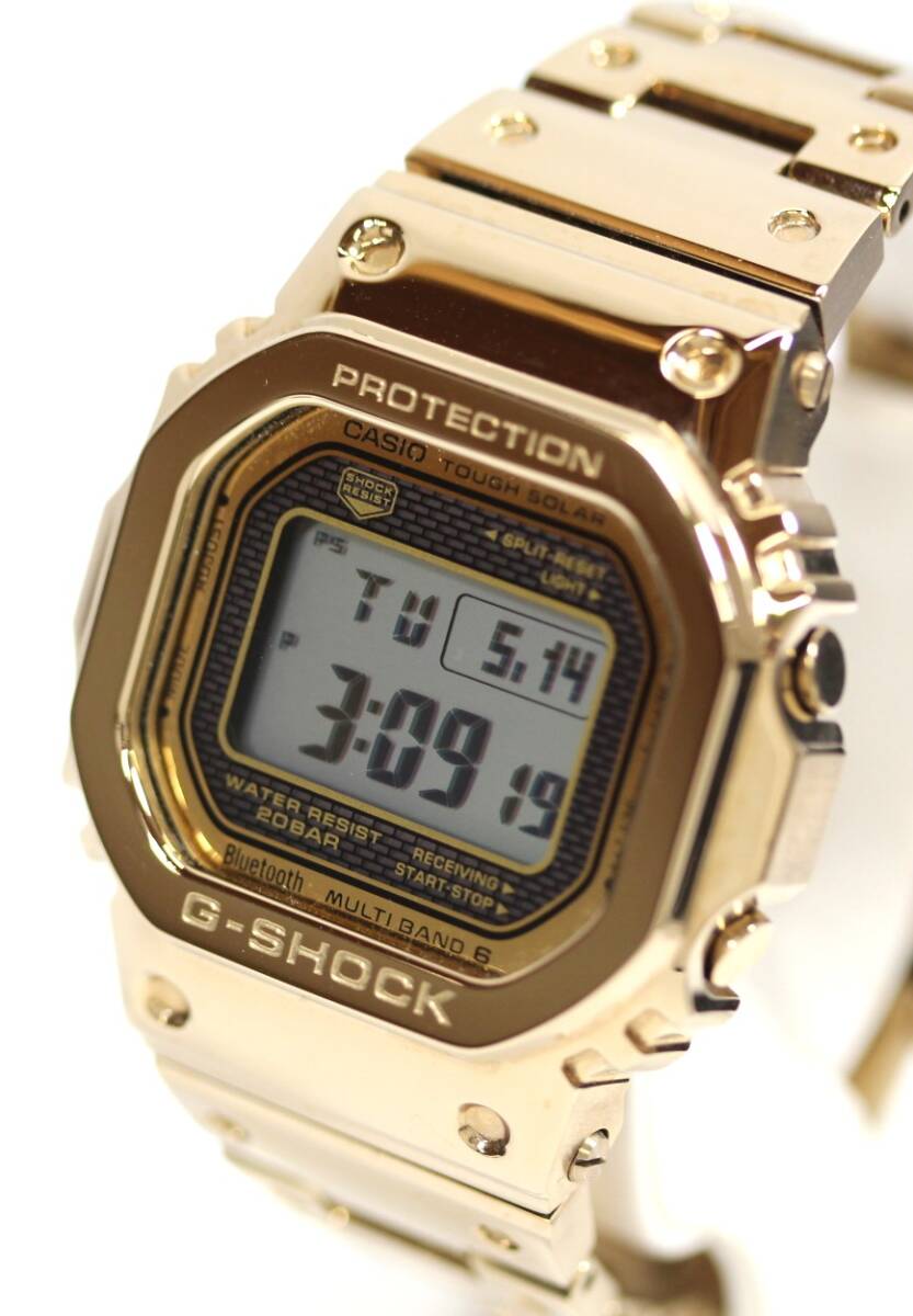 Y6226#◆中古美品◆CASIO カシオ G-SHOCK 35周年記念モデル ソーラー電波 フルメタル GMW-B5000TFG-9JR ゴールドカラー_画像4