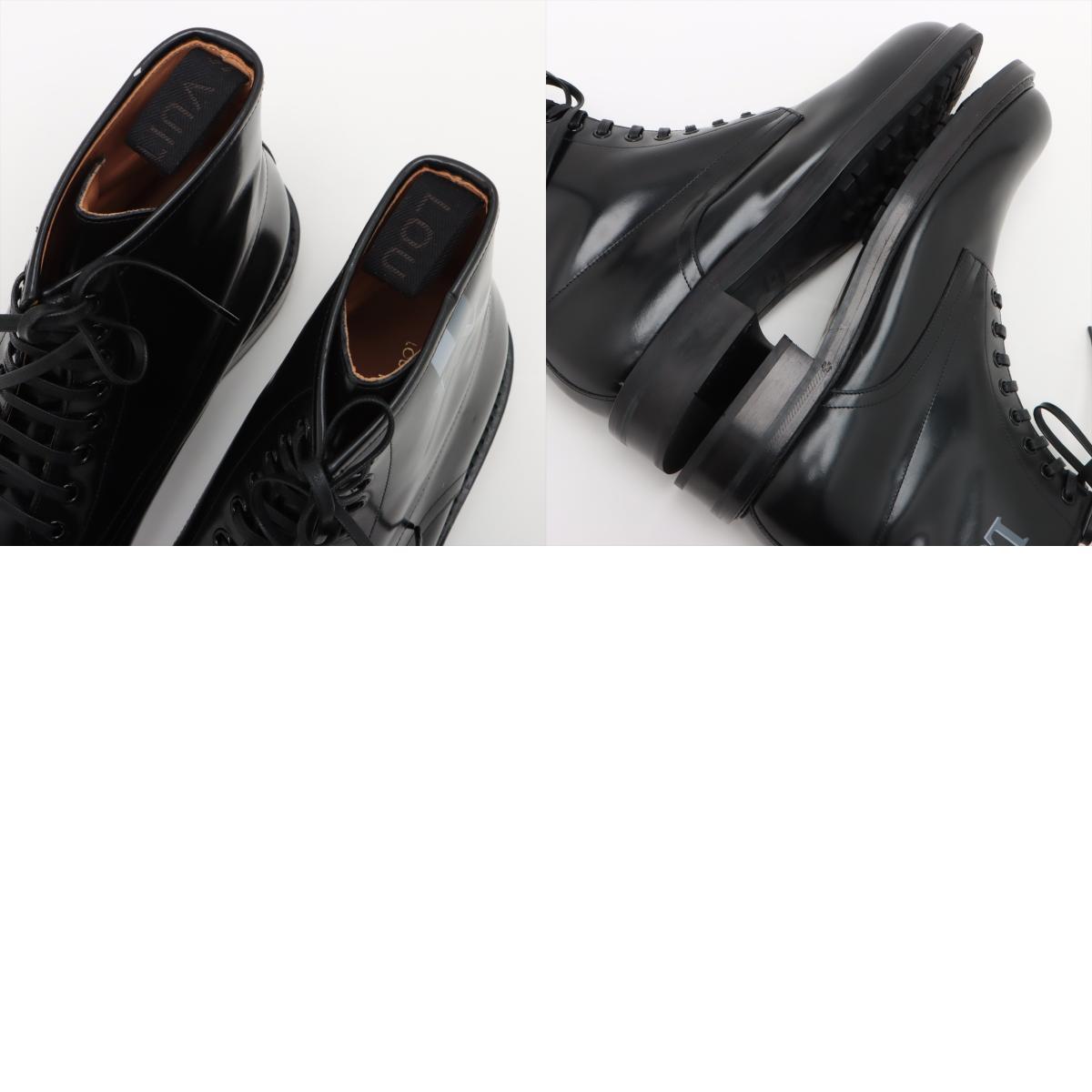 美品 ルイヴィトン ヴォルテール レザー ショート ブーツ レースアップ ブラック 6 サイズ DI1128 靴 革靴 シューズ メンズ EEM X14-8_画像10