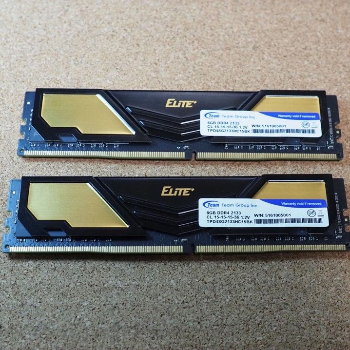 デスクトップ用】DDR4 2133 16GB (8GB 2枚） Team 動作確認済 0427