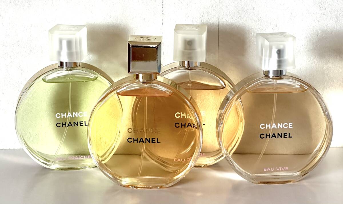 シャネル 中古香水4点 CHANEL CHANCE Eau de Parfum 100ml×1、Eau de Toilette 100ml×3の画像1