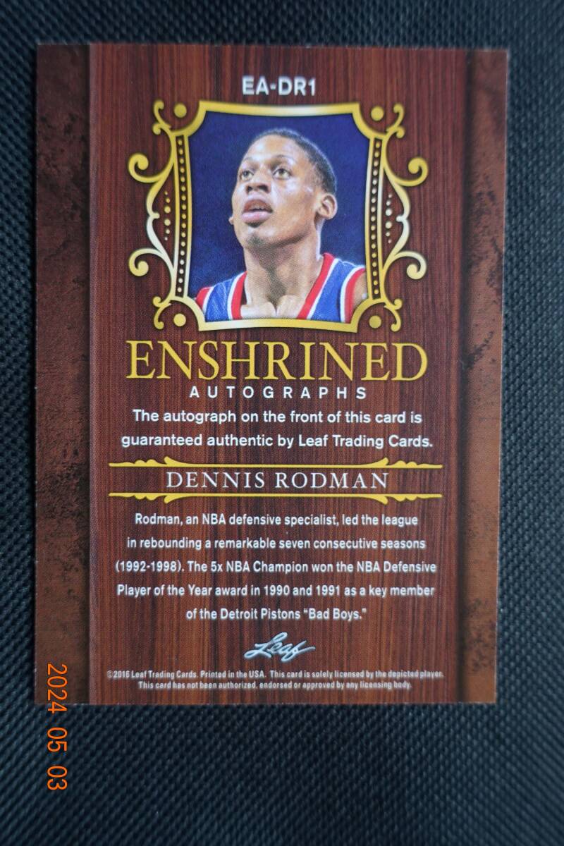 Dennis Rodman 2016 Leaf Sports Heroes Enshrined Autographsの画像2