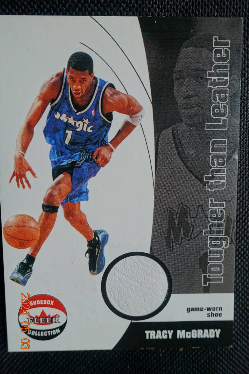 Tracy McGrady 2001-02 Fleer Shoebox Tougher than Leather #044/100 *Shoe карта 