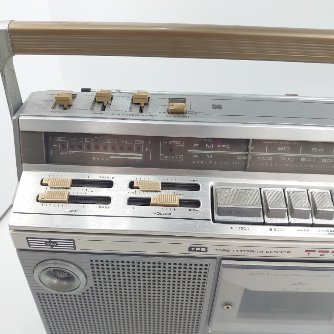 4A614E[ operation excellent * present condition ]National National Showa Retro RX-5300 FM AM 2 band radio-cassette radio cassette recorder antique 