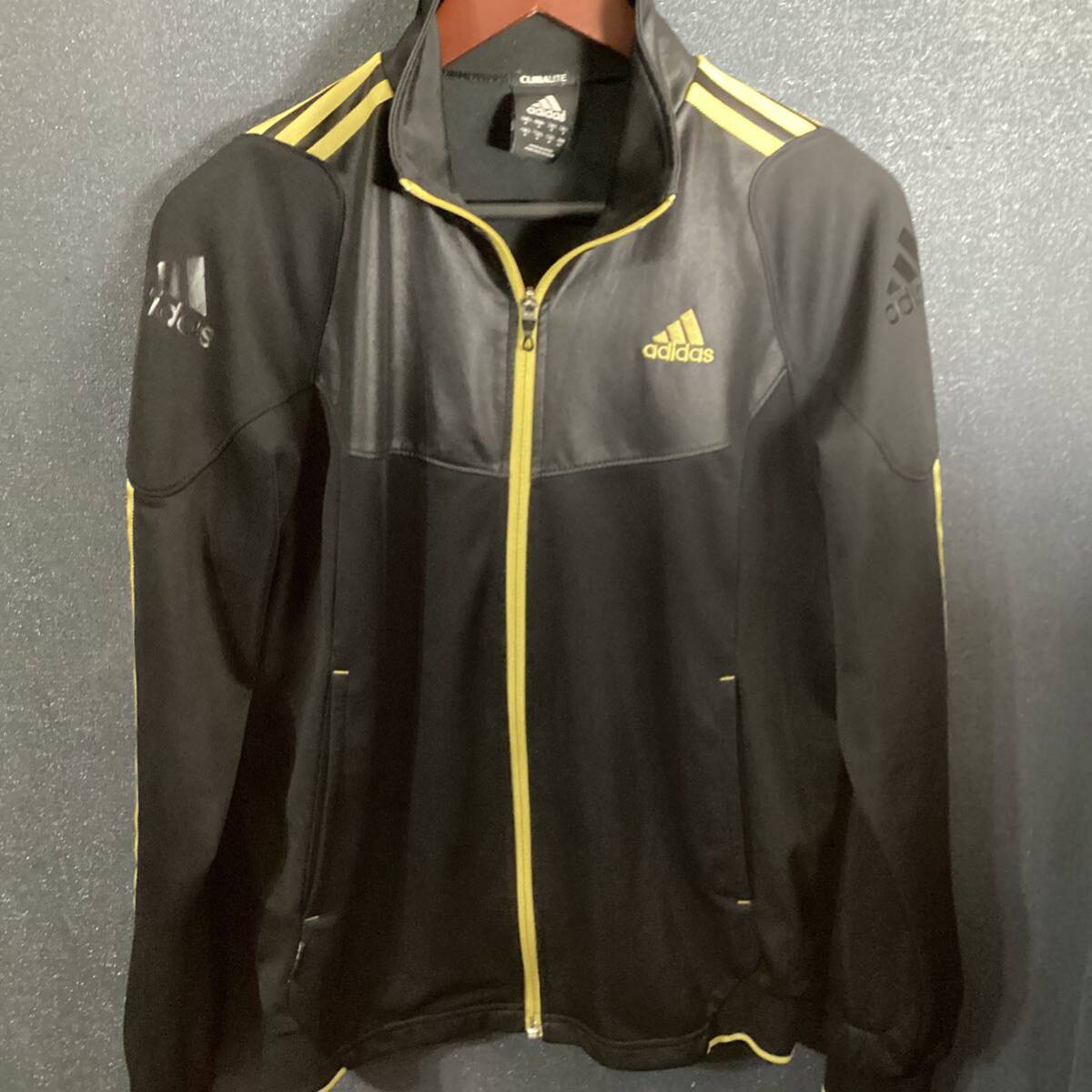 [ б/у одежда ]adidas Adidas спортивная куртка джерси черный Gold M мужской tops 