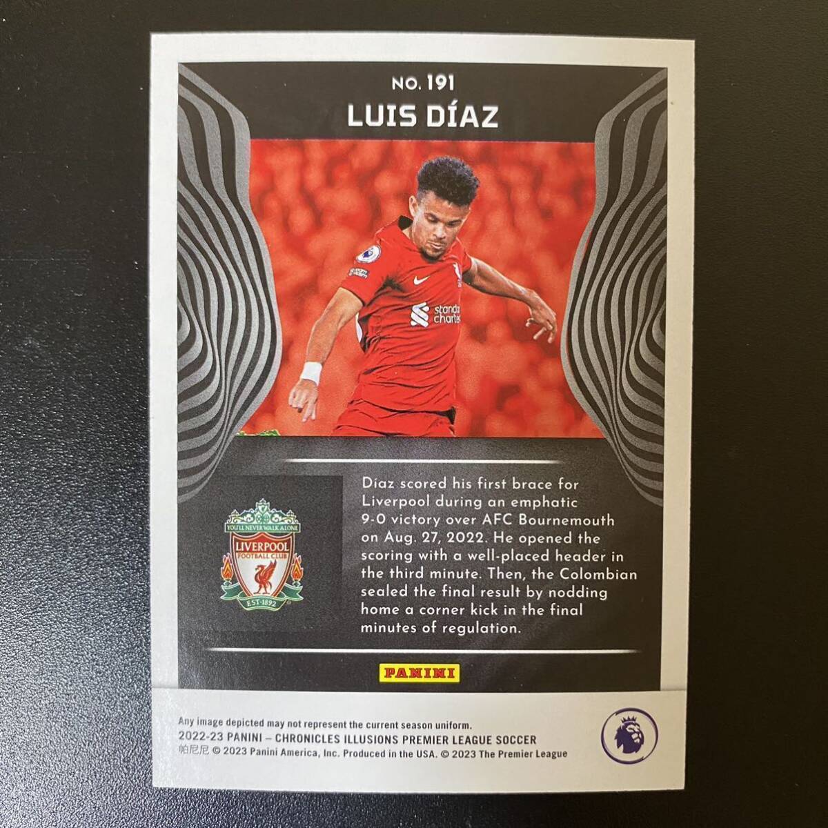 2022-23 Panini Chronicles Illusions EPL Luis Diaz Liverpool /99 ルイス・ディアス_画像2