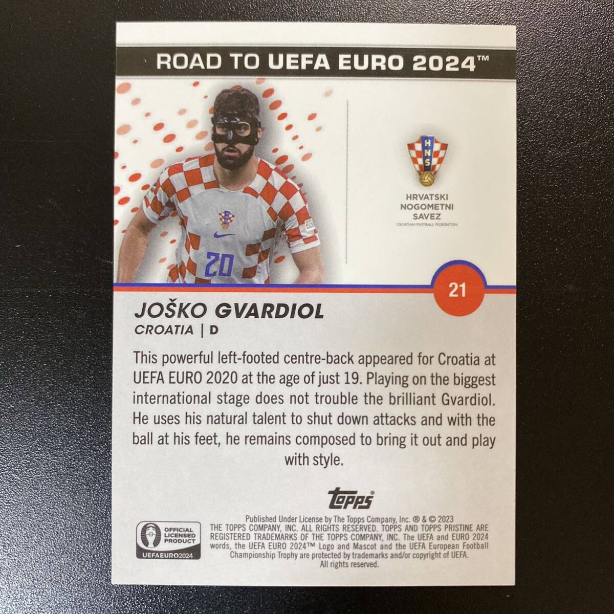 2023-24 Topps Pristine Road to UEFA Josko Gvardiol /75 ヨシュコ・グヴァルディオール_画像2