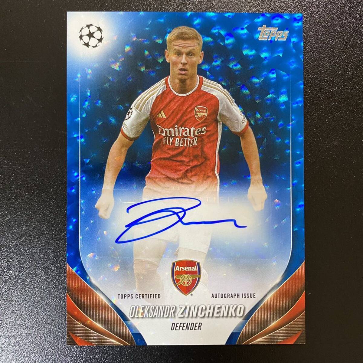 2023-24 Topps UEFA Club Competition Oleksandr Zinchenko Auto Arsenal /99 直筆サインカード オレクサンドル・ジンチェンコ_画像1