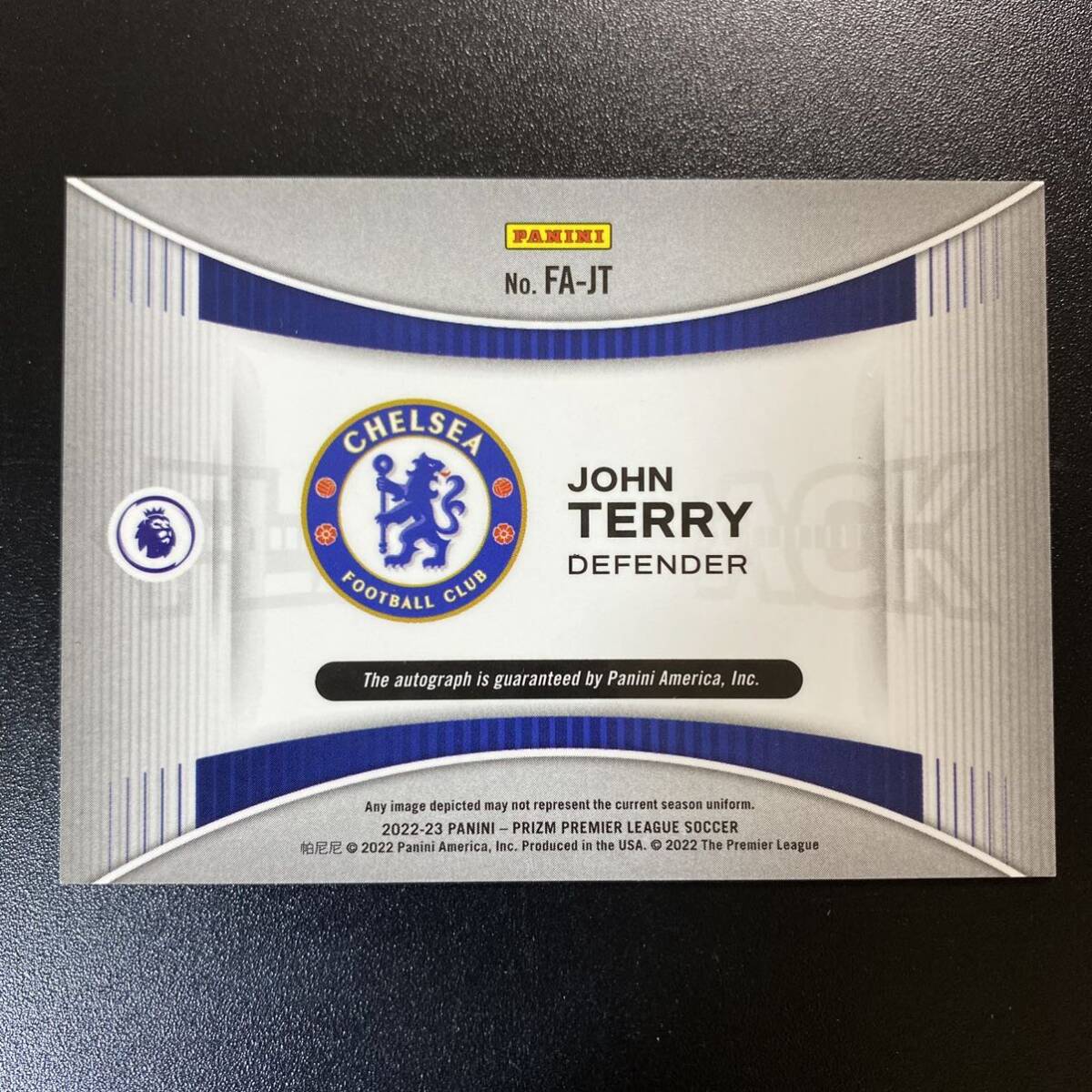 2022-23 Panini Prizm EPL John Terry Flashback Auto Chelsea 直筆サインカード ジョン・テリー_画像2