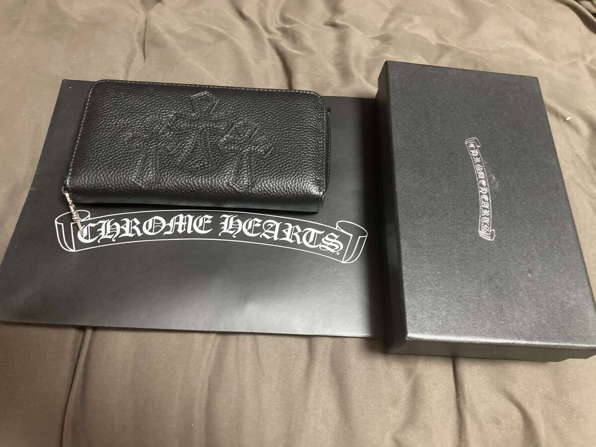 6万円スタート！CHROME HEARTS:レクタンギュラーFジップウォレット セメタリークロス(ヘビーウェイト)並行輸入インボイスの画像1