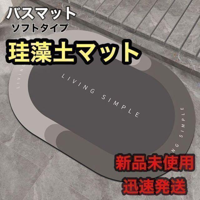 ◇ミニサイズ◇ バスマット 【ライトグレー】珪藻土 お風呂 吸水 速乾 抗菌