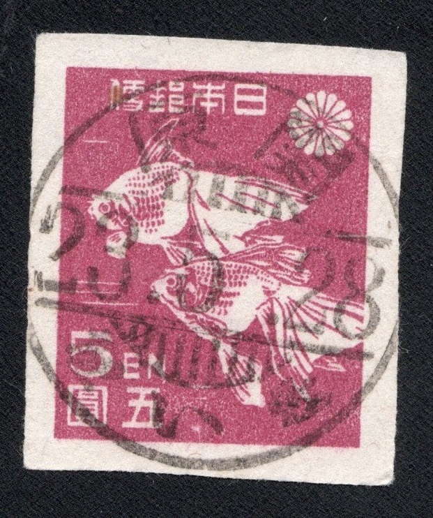 5円金魚　関原23年／C欄記号　和文　満月　★☆★_画像1