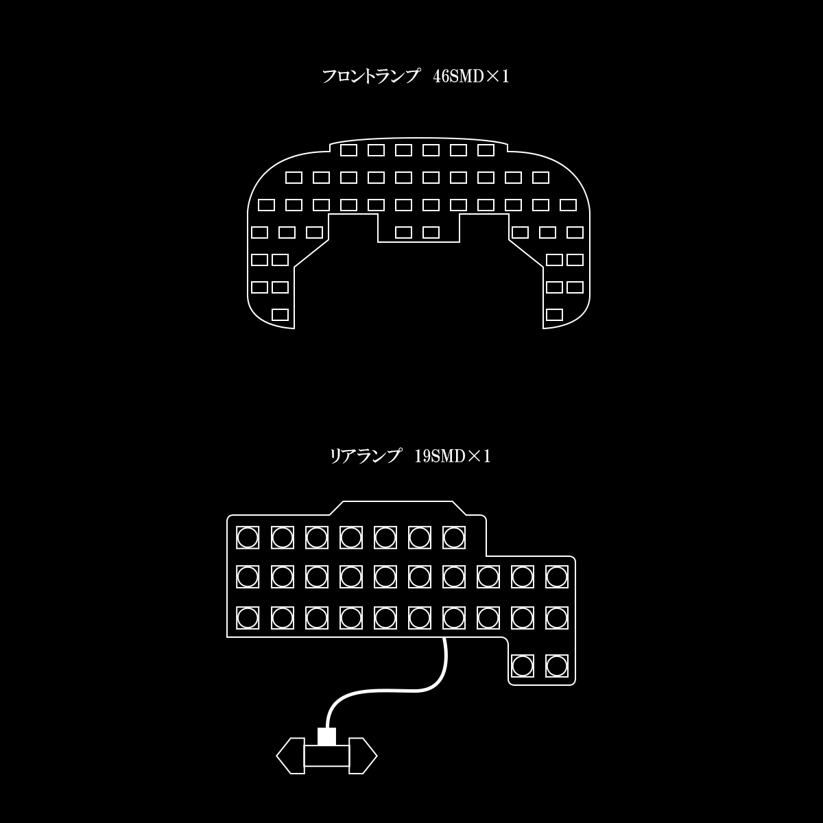 DA17W DA64W エブリィ ワゴン ハイルーフ専用設計 LED ルームランプ 純白光 7000K ホワイト R-447_画像5