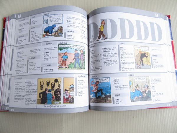 洋書　タンタンの冒険旅行　イラスト付 英仏 辞書 Tintin_画像2