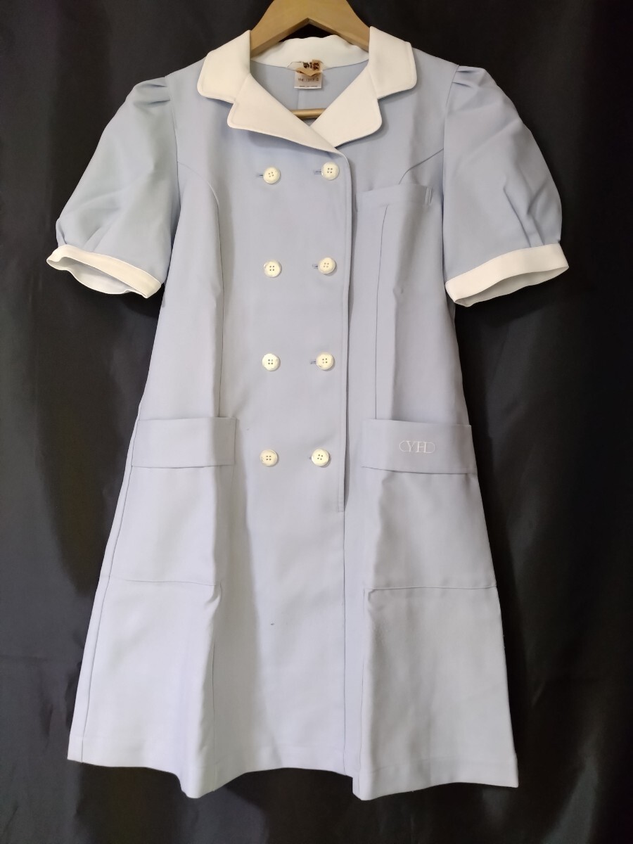nagaire- Ben YHE1317 размер S одежда для медсестер цветок ... дизайн голубой сверху товар уход . прием салон Esthe костюм 