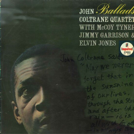 ★白ラべLP「ジョン・コルトレーン JOHN COLTRANE BALLADS」1963年発売 日本盤初版 見本盤 WHITE LABEL DJ_画像1