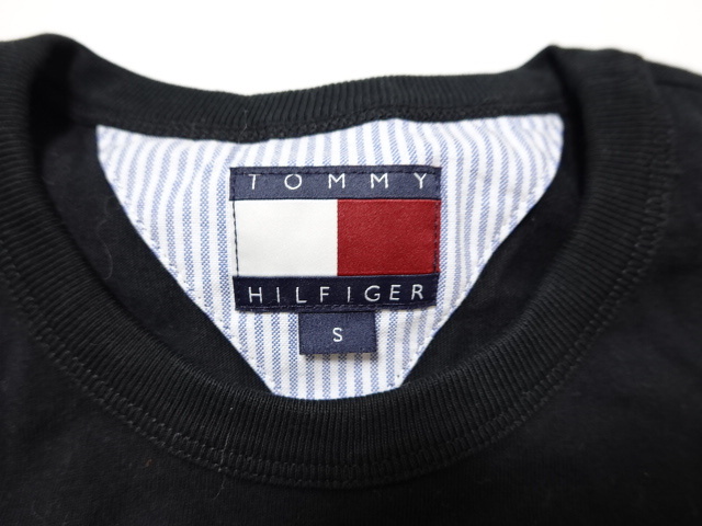 ●TOMMY HILFIGER トミーヒルフィガー 長袖 Tシャツ ロンT S 黒 ●0509●の画像2