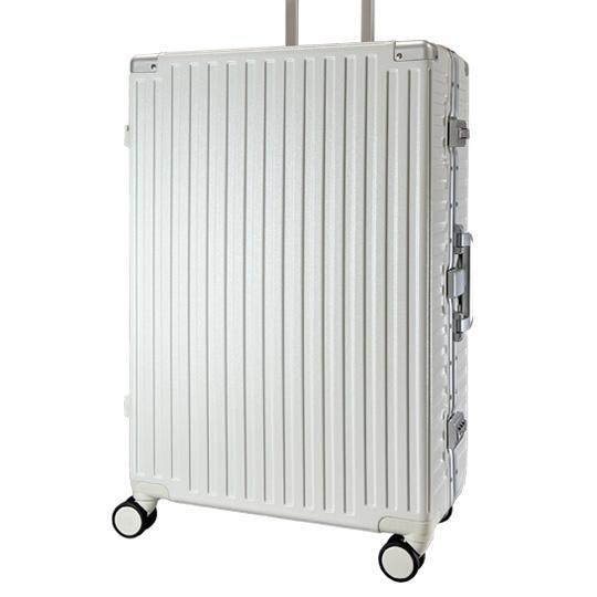  new goods unused 1 jpy start (B-826)2023-L-White/ white large light weight aluminium frame type outlet suitcase translation have carry bag 