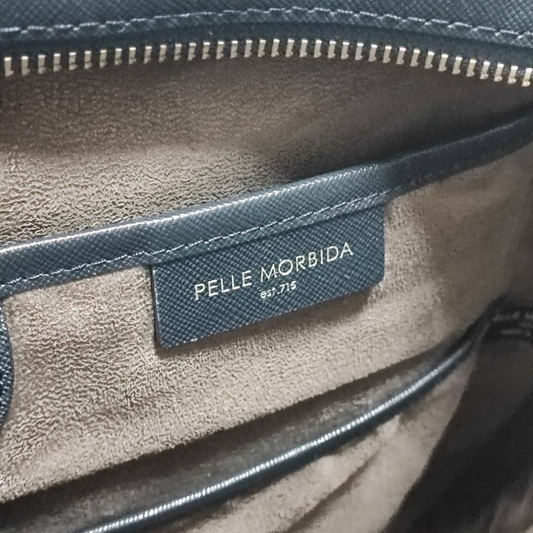 1円【美品】PELLE MORBIDA ペッレモルビダ メンズ キャピターノ ビジネスバッグ ブリーフケース ショルダー 2way レザー A4PC 大容量 紺_画像10