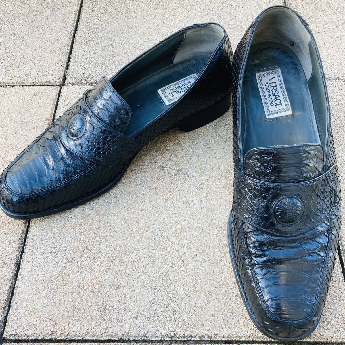 極美品 Gianni Versace ベルサーチ 43 靴 約27 5cm パイソン 極美品 Gianni Versace ベルサーチ 43 靴 約27 5cm パイソン