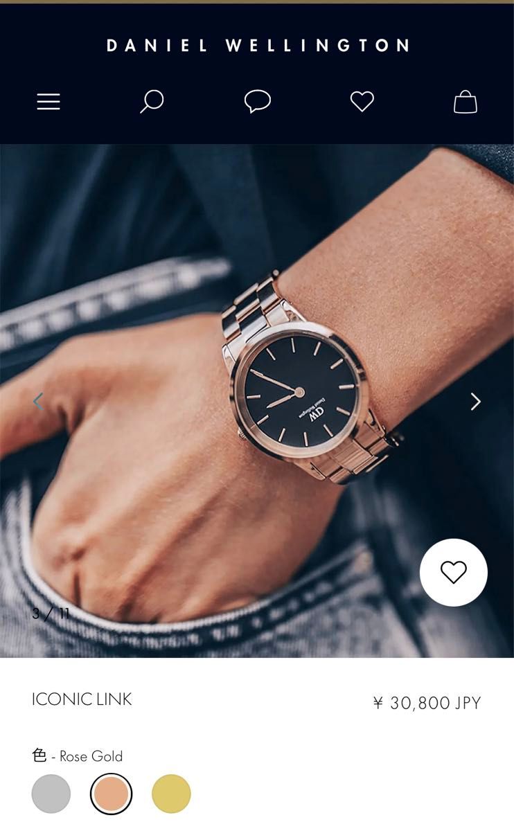 【美品】DanielleWellingtonダニエルウェリントンICONIC LINK腕時計28㎜ピンクゴールド