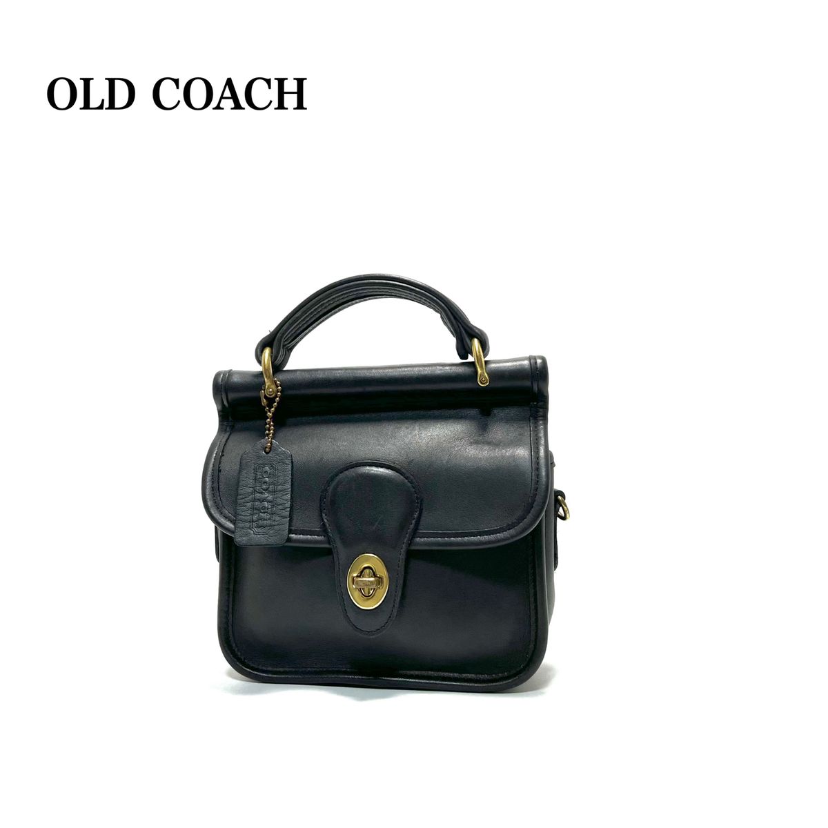 ☆希少品・美品☆ OLD COACH オールドコーチ USA製 9023 レザー ターンロック式金具 2way ミニハンドバッグ 