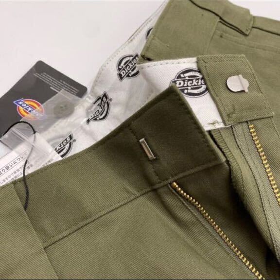 Dickies ディッキーズ フラットフロント ワークパンツ スリム オリーブグリーン DK006899CV3 w34の画像2