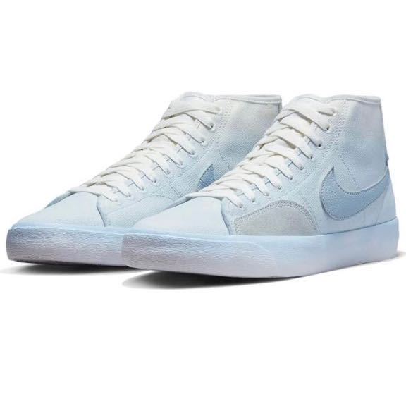 Nike DQ5132-444 SB Blazer Coat, Mid Premium SB BLAZER COURT MID PRM, Celestine Blue/White 27㌢_画像1