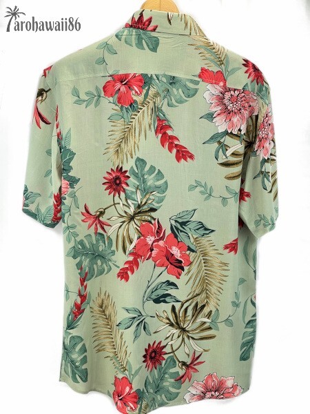 arohawaii86◆AH-4014 XL【Tropicana/ライムグリーン系】半袖シャツ/夏/ヴィンテージ/アロハシャツ/柄シャツ☆1スタ☆１円スタート☆_画像5