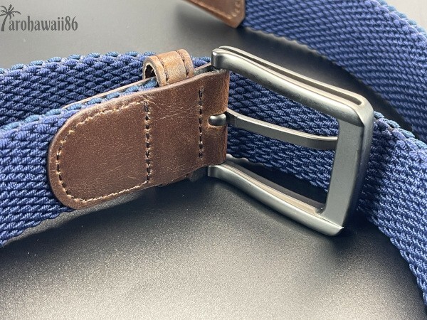 arohawaii86*HB-M21A. original leather / cotton. navy series # cotton mesh * leather belt new goods *1 start *1 jpy start *
