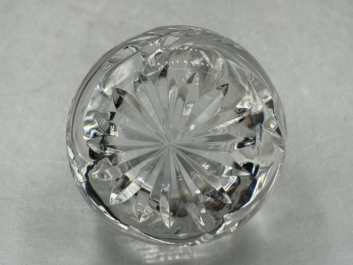  Britain Tutbury crystal hand carving flower paperweight weight 