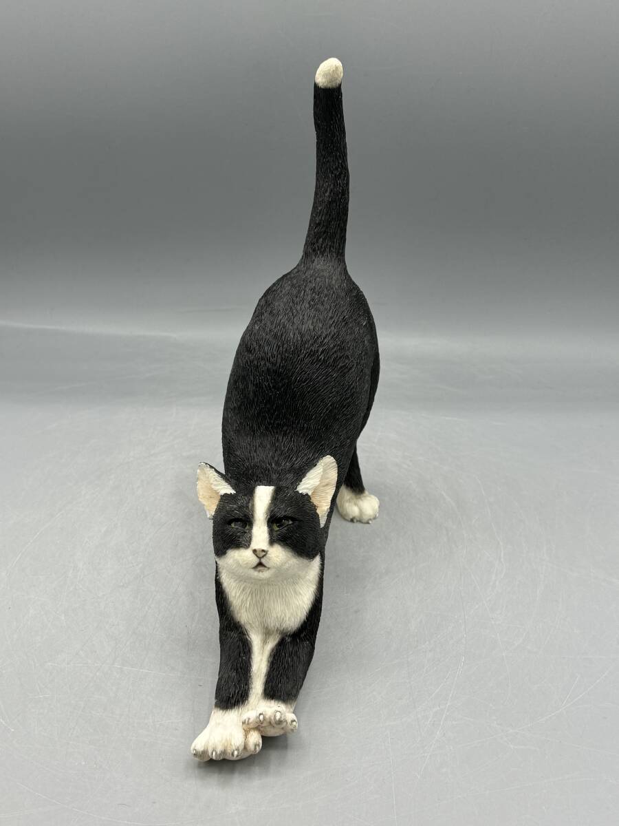 英国 シェラット＆シンプソン 特大 ハチワレ 白黒 猫 置物 ねこ ネコ フィギュリン (5)_画像2