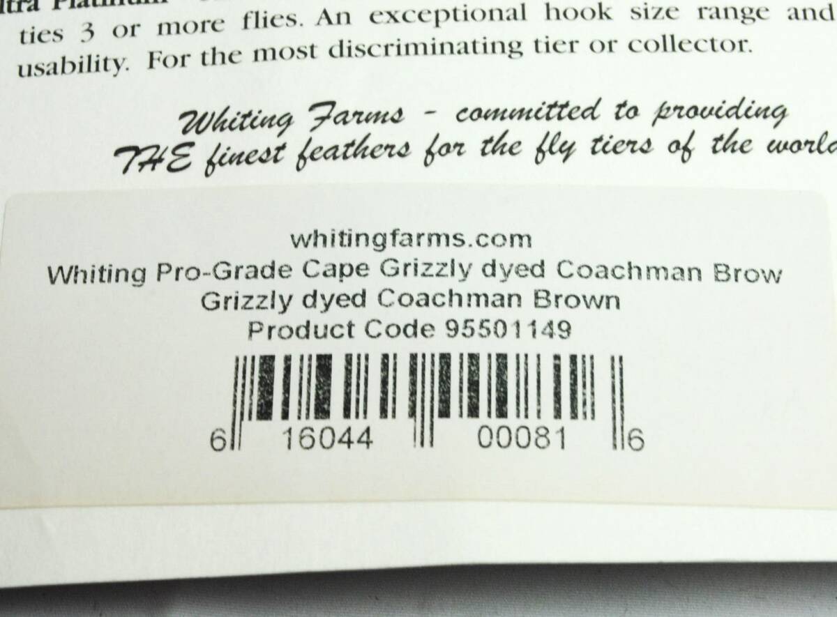 WHITING ドライフライ ハックル PRO-Grade Grizzly dyed Coachman ORVIS HARDY バンブー PEZON DYNA-KING ダイナキング SIMMS HOFFMAN METZの画像9