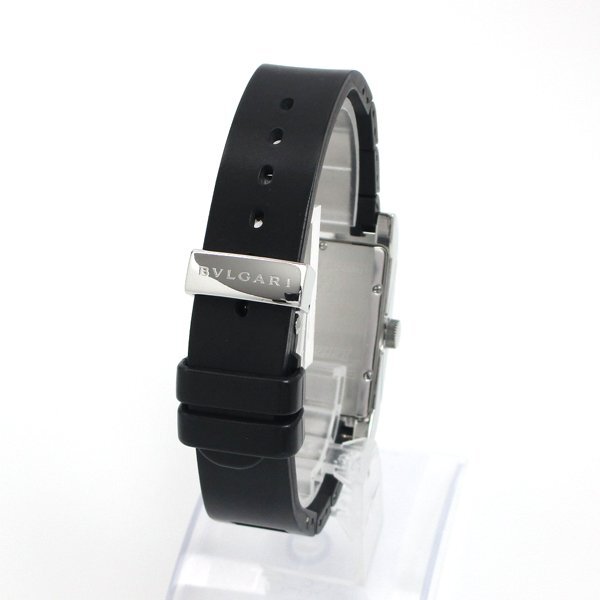 1円～ 3ヶ月保証付き 磨き済み 美品 本物 人気 BVLGARI ブルガリ レッタンゴロ RT45S ラバーベルト 自動巻き ブラック メンズ 時計の画像3